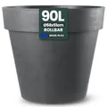 Kreher XXL Pflanztopf/Pflanzkübel rund mit 79 cm / 58 cm Durchmesser, ausstattet mit Rollen! Der Eye-Catcher für Garten, Terrasse, Restaurants & Gewerbe! (Anthrazit, XL-Ø58cm)
