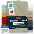 Blumtal Spannbettlaken Bettlaken aus Mikrofaser, Mikrofaser, Gummizug: rundum, (2 Stück) grün 140 cm x 190 cm