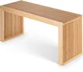 BAM BOO BOX Sitzbank aus Bambus – Stilvolle Holzbank für Flur, Küche & Esszimmer | Flurbank ohne Lehne 90x33x43cm | Holzbank Indoor als Esstisch Bank, Küchenbank & Deko Bank | bis 250 kg belastbar