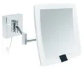 Libaro LED Kosmetikspiegel mit Sensor VERONA eckig 5fach Vergrößerungsspiegel quadratisch Wandmontage weißes Kabel