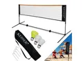 KESSER® Badmintonnetz, Tennisnetz 300cm 400cm 500 cm Federballnetz 3-Fach-Höhenverstellbar, Set bestehend aus Netz, 3x Feder- & Tennisball, stabilem Eisen-Gestell, Transporttasche, Indoor & Outdoor