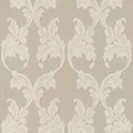 Bricoflor Gründerzeit Tapete Grau Beige Elegante Vlies Textiltapete mit Blatt Design für Ess und Wohnzimmer Blätter Vliestapete mit Textil Muster