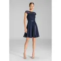 SWING Cocktailkleid Taillierte Passform mit ausgestelltem Rockteil blau 40