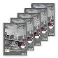 Stylex Collegeblock Duo A4 Spiralbindung 50 kariert 30 liniert 5er Pack