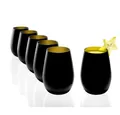 Stölzle Glas Stölzle Lausitz Elements Schwarz-Gold (6er), Glas