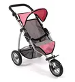 Bayer Chic 2000 - Puppenwagen Leon, Jogging Buggy, Puppenjogger für Kinder von 4 bis 8 Jahren, Melange grau, pink, 75 x 40 x 73,5 cm