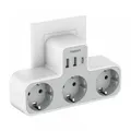 TESSAN Steckdosenadapter mit USB Ladefunktion, 3x Schutzkontakt, 2x USB-A, 1x USB-C