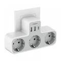 TESSAN Steckdosenadapter mit USB Ladefunktion, 3x Schutzkontakt, 2x USB-A, 1x