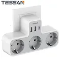 3-fach Mehrfachsteckdose 3er Steckdose Adapter mit USB-A+C Wandmontage Ladegerät