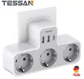 3-fach Mehrfachsteckdose 3er Steckdose Adapter mit USB-A+C Wandmontage Ladegerät