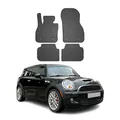 OMAC Gummi Fußmatten kompatibel mit Mini Clubman 2007-2014 Automatten Gummi Schwarz 4tlg