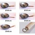 AAF Nommel Wok Karbon Stahl mit rundem Boden zum Aufhängen, Karbon-Stahl, Runder Boden, 30, 33, 35, 36, 38, 40, Karbonstahl, Gasherd, Grill Ø 35 cm