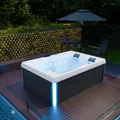 Tronitechnik Outdoor Whirlpool Spa ELBA Außen Whirlpool weiß 210cm x 150cm mit Heizung, Hydromassage, Sanitäracryl und Farblichtherapie