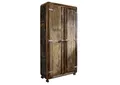 Vintage shabby chic Schrank ausgefallen Altholz massiv Kleiderschrank m. Rollen