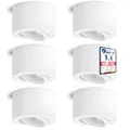 linovum 6 Stück Aufbauleuchte SMOL schwenkbar in weiß matt & rund mit LED 4W neutralweiß 230V