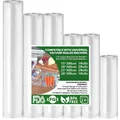 Vakuumierbeutel, Folienrollen, Lebensmittel, 6 Rollen, 15-28cm, BPA frei, wie...