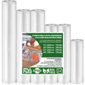 Vakuumierbeutel, Vakuumbeutel, Lebensmittel, 6 Rollen, 15-28x300cm, BPA-frei,...