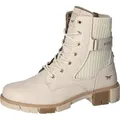 Mustang Damen Stiefelette gerippter Strickschaft Stretch Zierlasche 1443-502, Größe:37 EU, Farbe:Beige - Beige - 37