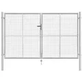vidaXL Gartentor Verzinkter Stahl 306 x 200 cm Silbern