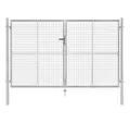 vidaXL Gartentor, Gartentor Verzinkter Stahl 306 x 200 cm Silbern