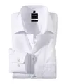 OLYMP Herren Oberhemd Langarm Luxor,Uni,modern fit,New Kent,Weiß 00,45