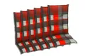 GO-DE Textil Bequeme und attraktive Polsterauflagen für Hochlehner-Gartenstühle (6er-Set, Karo rot, Hochlehner)