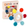 akolik Beißring Baby BPA frei Zahnungshilfe aus Silikon Baby Spielzeug ab 0 3 6