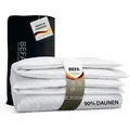 BEFA NATUR Daunenbettdecke Premium-Sommerdecke, Bettdecken für Sommer - kuschelig & leicht, Füllung: 90% Daunen, 10% Federn, Bezug: Baumwolle, Made in Germany - hochwertige Daunendecke - Allergiker geeignet weiß 155 cm x 220 cm