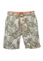 riverso Badehose Herren RIVKai Regular Fit Badeshorts Schwimmhose Sporthose Kurze Hose Shorts Tunnelzug Taschen Sommer Strand Olive L, Größe:L, Farbe:Vintage Olive-Shiny Orange (52001)