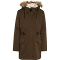 Mavi Damen Jackets Basic Parka FUR Detailed Coat Forest Green Gr. S - Grün - S