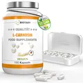 L-Carnosin 100 Kapseln | 1000 mg Tagesportion | inklusive Pillenbox | 100% Vegan | hochdosiert und ohne Zusatzstoffe | hohe Bioverfügbarkeit | Laborgeprüft