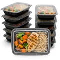 BigDean Wiederverwendbare Meal Prep Boxen mit Deckel (10 Stück) – robuste Mealprepboxen, stapelbare Meal Prep Dosen & Essensbox – mikrowellen-, gefrier- & spülmaschinengeeignet – perfekt fürs Mealprep