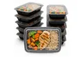 BigDean Lunchbox Wiederverwendbare Meal Prep Boxen mit Deckel (10 Stück), Kunststoff, (Set, 10-tlg., Meal-Prep Boxen), Auslaufsicher, Kompakt, Stapelbar, Mikrowellen & Spülmaschinenfest.
