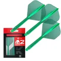 Target Darts K Flex Integrierter Dart-Flug und -Schaft, Nr. 2 Grün (Mittel) | 3er-Pack K-Flex - Nr. 2, Präzisionsgeformte 2-in-1-Dart-Flüge und Dart-Schäfte | Professionelles Dart-Zubehör