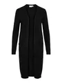 Vila Clothes Damen Strickjacke VIRIL L/S Long Knit Cardigan - NOOS 14042770, Einfarbig, Gr. 36 (Herstellergröße: S), Schwarz (Black)