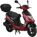 Motorroller ALPHA MOTORS "CityLeader", rot (rot, schwarz), Motorroller & Mofas, 45 km/h, inkl. Topcase, B:68cm H:105cm L:183cm