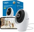 Tapo C260 4K 8MP Überwachungskamera Innen 360°, Lokale KI-Erkennung, Physischer Privatsphärenmodus, 18-Facher Digitalzoom, Bewegungsverfolgung, Zwei-Wege-Audio, MicroSD-Karte Bis zu 512 GB