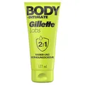 Gillette Labs Body + Intimate 2 in 1 Rasier Und Reinigungscreme, 177ml - Pflege für Herren mit Einem Hauch von Aloe Vera, Menthol Und Glycerin, Körperrasiercreme für Männer, Befeuchtet Und schützt