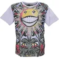 Guru-Shop T-Shirt Mirror T-Shirt - Happy Day/ flieder Goa Style, Festival, alternative Bekleidung lila L