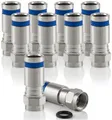 Poppstar SAT F-Quick Mount Stecker SAT-Kabel, F-Kompressionsstecker, für Koaxial- Antennen- & Satellitenkabel bis 7,5mm