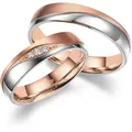 Partnerring MARRYA "Edelstahl Ringe Trauringe Eheringe Partnerringe" Gr. 54, rosa (damen ring, silber, rosé), Fingerringe, Damen, 54, Edelstahl