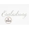 Perleberg 5 Stk Allgemeine Einladungskarten Lettering natur - Einladung zur Feier Geburtstag Hochzeit Weihnachten - Einladungskarten in 10,5 x 14,5 cm mit Umschlag - Kinder & Erwachsene