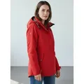 Dry Fashion Funktionsjacke Norderney Damen Outdoor-Jacke Norderney Wasserdicht mit gestreiftem Innenfutter rot 44