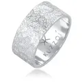 Kuzzoi Silberring Herren Bandring Organic Struktur 925 Silber silberfarben 62 mm