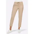 Lederimitathose CREATION L, Damen, Gr. 44, Normalgrößen, beige, 100% Polyester, unifarben, lang, Hosen