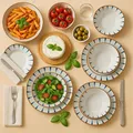 GÜRAL Sare Atina Tafelservice, 24-tlg., 6 Personen, Porzellan, Buntes Design