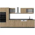 Vicco R-Line Küche Artisan Eiche/Anthrazit 350 cm mit HochschrankAP Anthrazit ohne E-Geräte