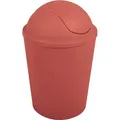 MSV Kosmetikeimer Abfalleimer Schwingdeckeleimer 5,5 Liter Kunststoff Terracotta Rot - Rot