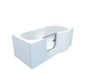 AcquaVapore Badewanne Seniorenwanne mit Tür S12-L-ALL Badewanne 170x85cm, Schnelle Reinigung, Überlauf Abfluss