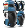 Schoner Set Kinder Inliner Schützer Set Skateboard Erwachsene Knieschützer Protektoren - Blau - S